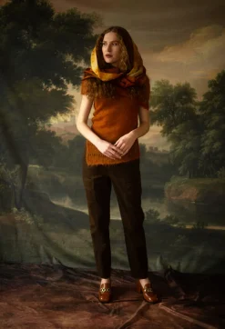 Masnada Tops^Roll Neck Knitted Vest in Tumeric