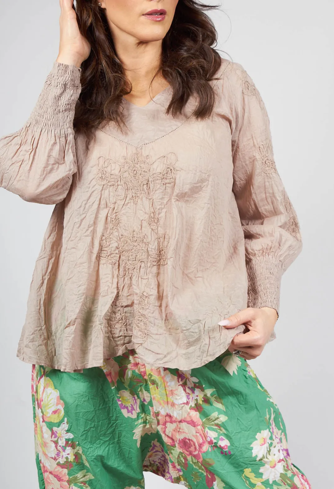 Ewa I Walla Shirts & Blouses^Romari Blouse in Pearl Grey