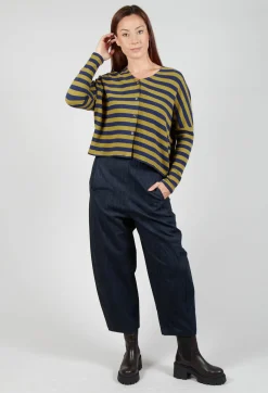 Operificio Neirami Cardigans^Round Neck Cardigan in Blu