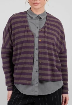 Operificio Neirami Cardigans^Round Neck Cardigan in Purple