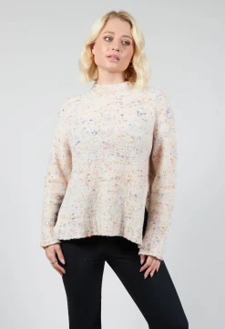 Beatrice B Jumpers^Round Neck Flared Jumper in Multicolour