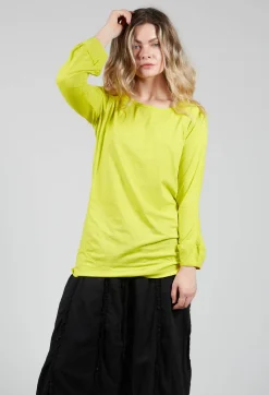 Rundholz Dip T-shirts^Round Neck Long Sleeved T Shirt with Bell Sleeves in Spring
