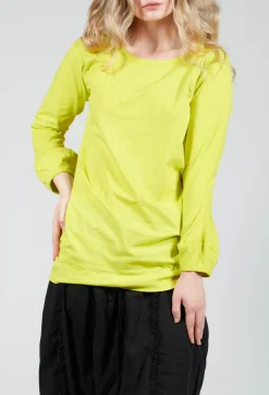 Rundholz Dip T-shirts^Round Neck Long Sleeved T Shirt with Bell Sleeves in Spring