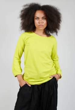 Rundholz Dip T-shirts^Round Neck Long Sleeved T Shirt with Bell Sleeves in Spring