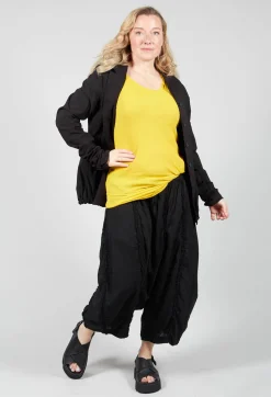 Rundholz Dip T-shirts^Round Neck Short Sleeved T Shirt with Skirt Panel in Lemon