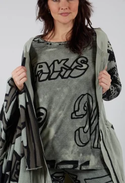 Rundholz Black Label Tops^Round Neck Top with Lettering Design in Defender Print