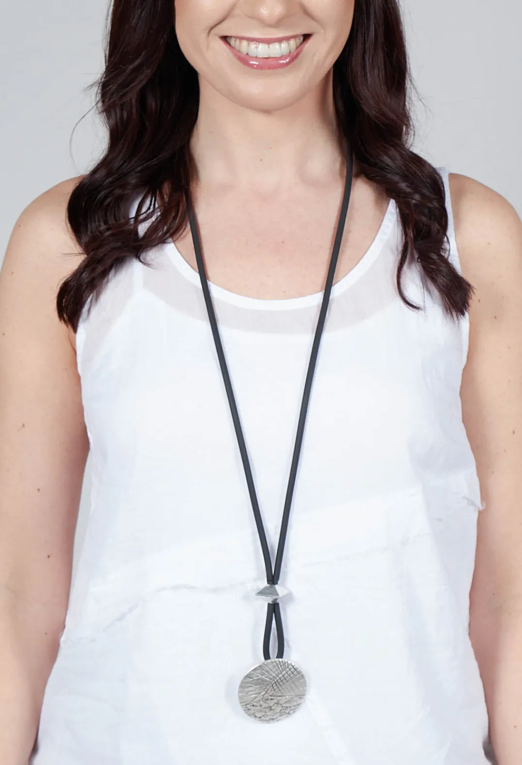 Bender Schmuck Necklaces^Rubber Necklace with Zamak Pendant in Silver-Plated