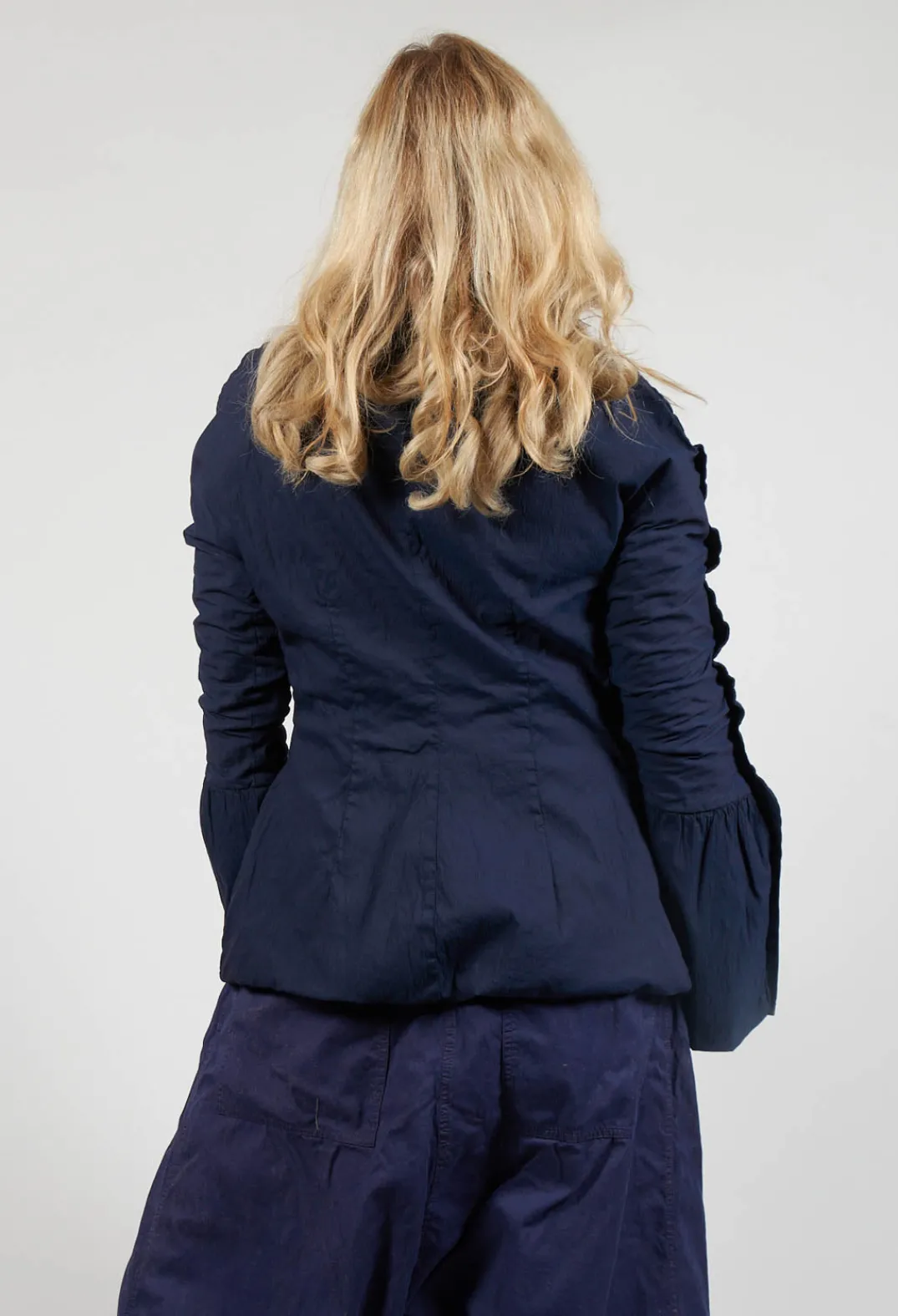 Rundholz Dip Jackets^Ruched Fabric Collar Jacket With Statement Sleeves in Grape