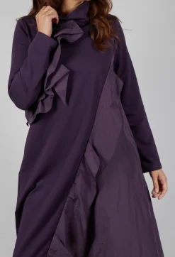 Bize Dresses^Ruffle Front Dress in Plum
