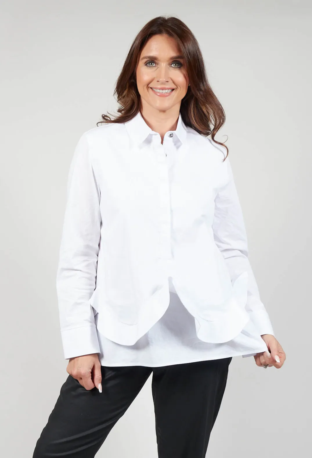 Marble u0026 Co. Shirts & Blouses^Ruffle Front Shirt in Mineo