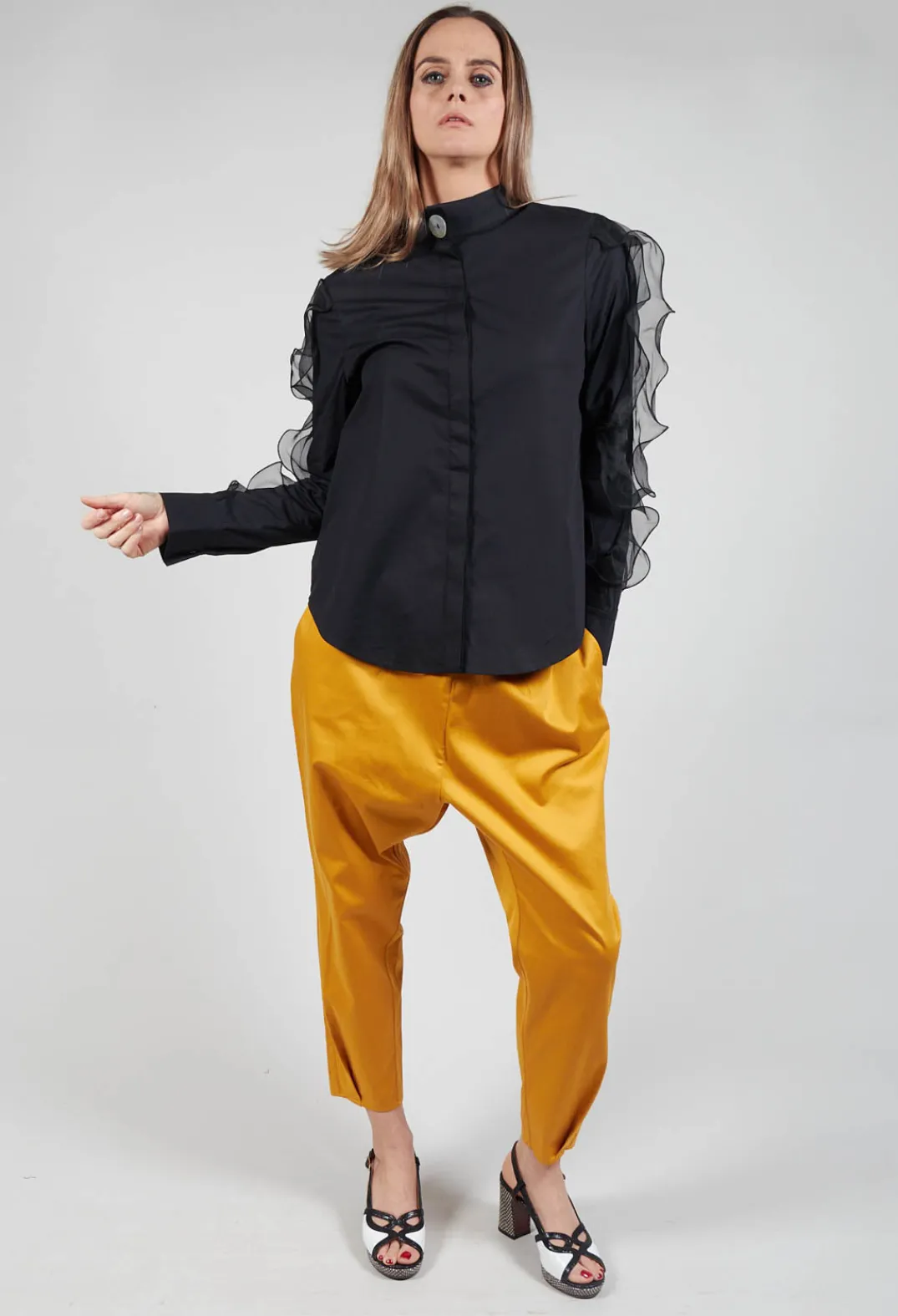 Marble u0026 Co. Shirts & Blouses^Ruffle Sleeved Shirt in Koshi