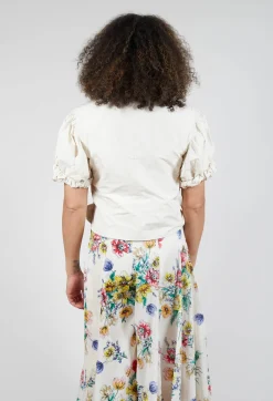 Les Filles d'Ailleurs Tops^Ruffle Wrap Jacket in Ecru