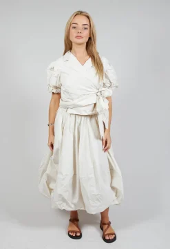 Les Filles d'Ailleurs Tops^Ruffle Wrap Jacket in Ecru