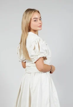 Les Filles d'Ailleurs Tops^Ruffle Wrap Jacket in Ecru