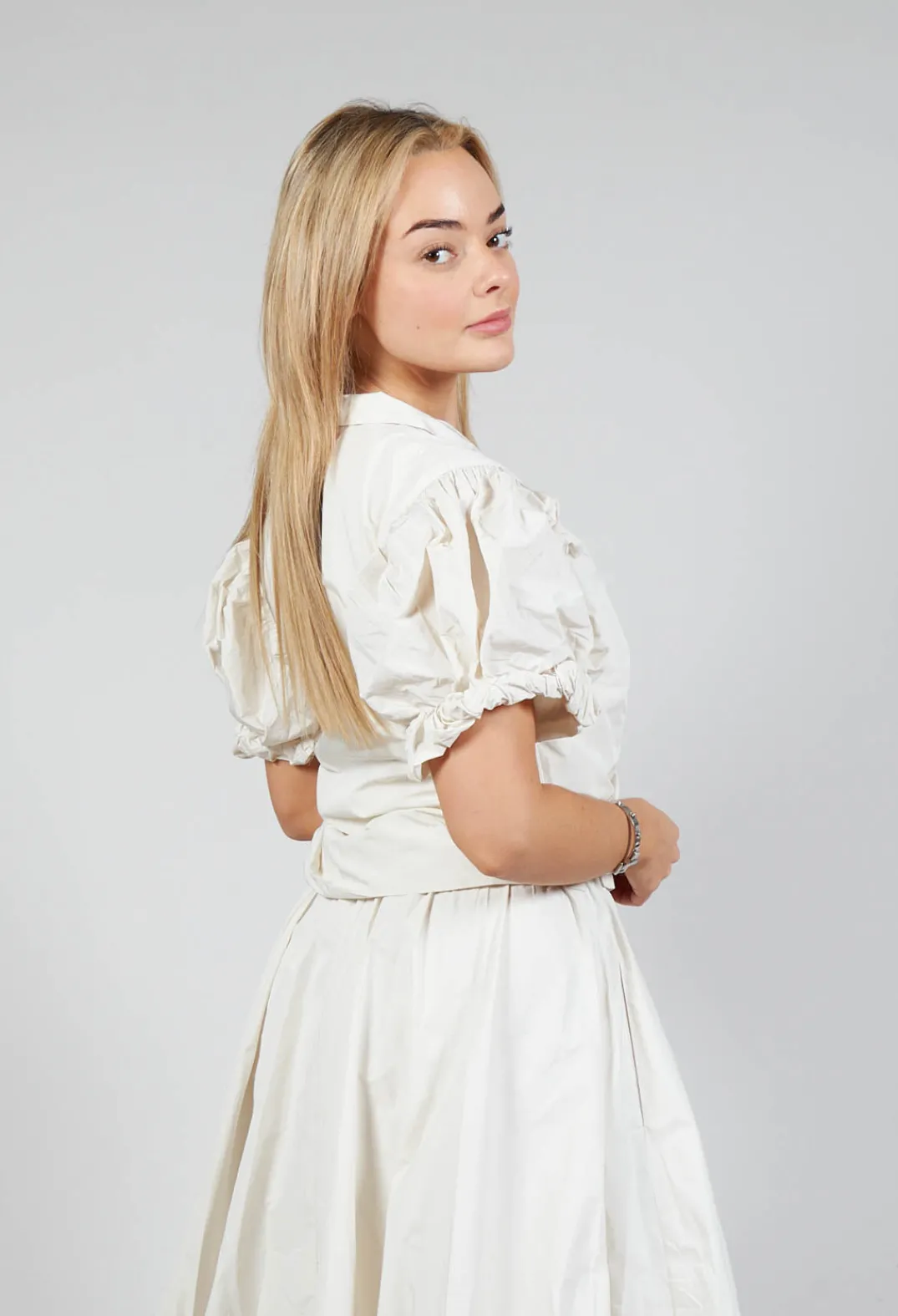 Les Filles d'Ailleurs Tops^Ruffle Wrap Jacket in Ecru