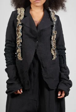 Marc Point Jackets^Ruffled Blazer in Black