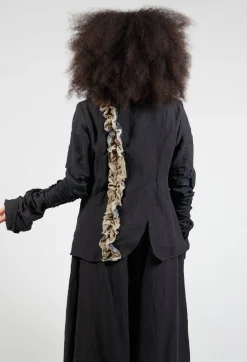 Marc Point Jackets^Ruffled Blazer in Black