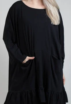Philomena Christ Tops^Ruffled Hem Top in Black