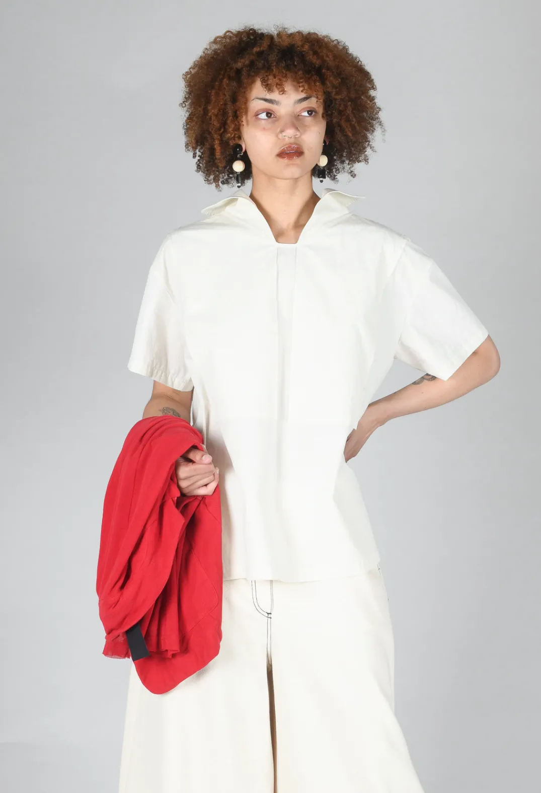 SOH Shirts & Blouses^Sailor Collar Blouse in Off White