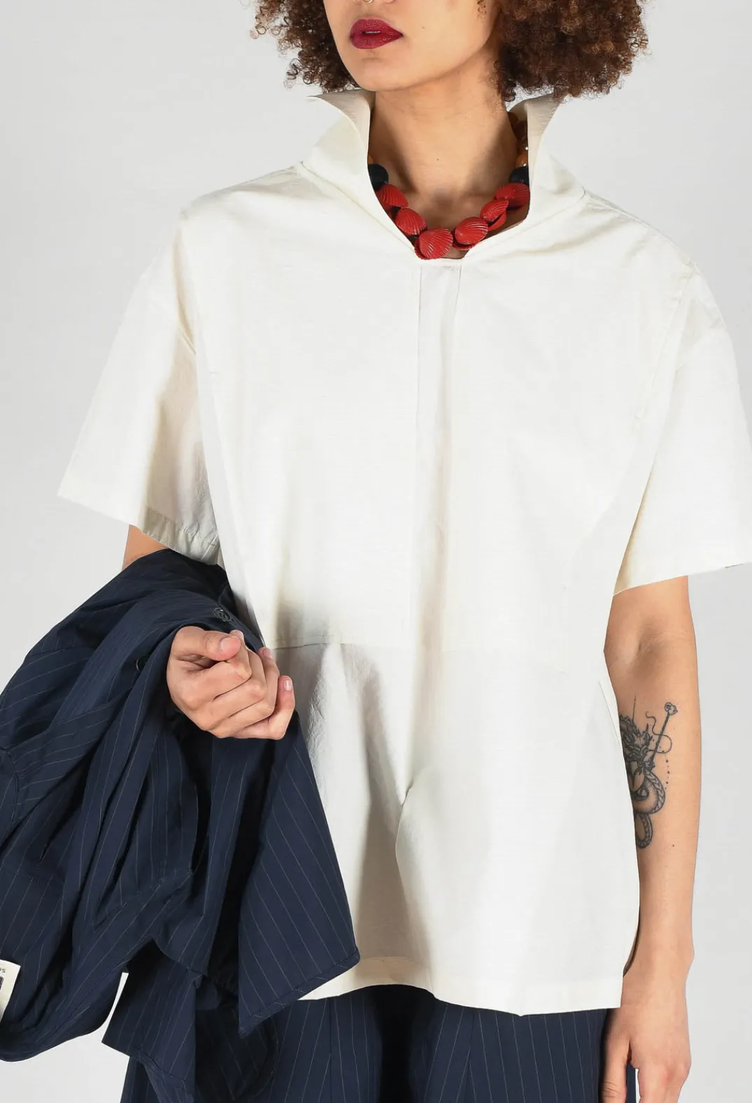 SOH Shirts & Blouses^Sailor Collar Blouse in Off White