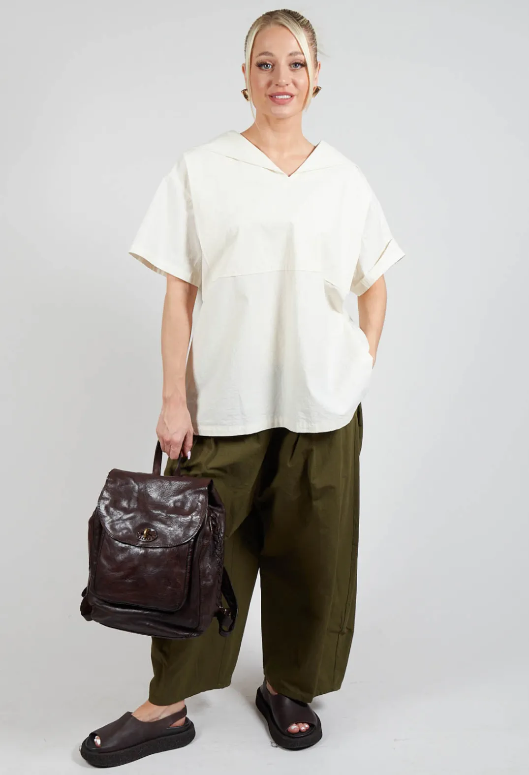SOH Shirts & Blouses^Sailor Collar Blouse in Off White