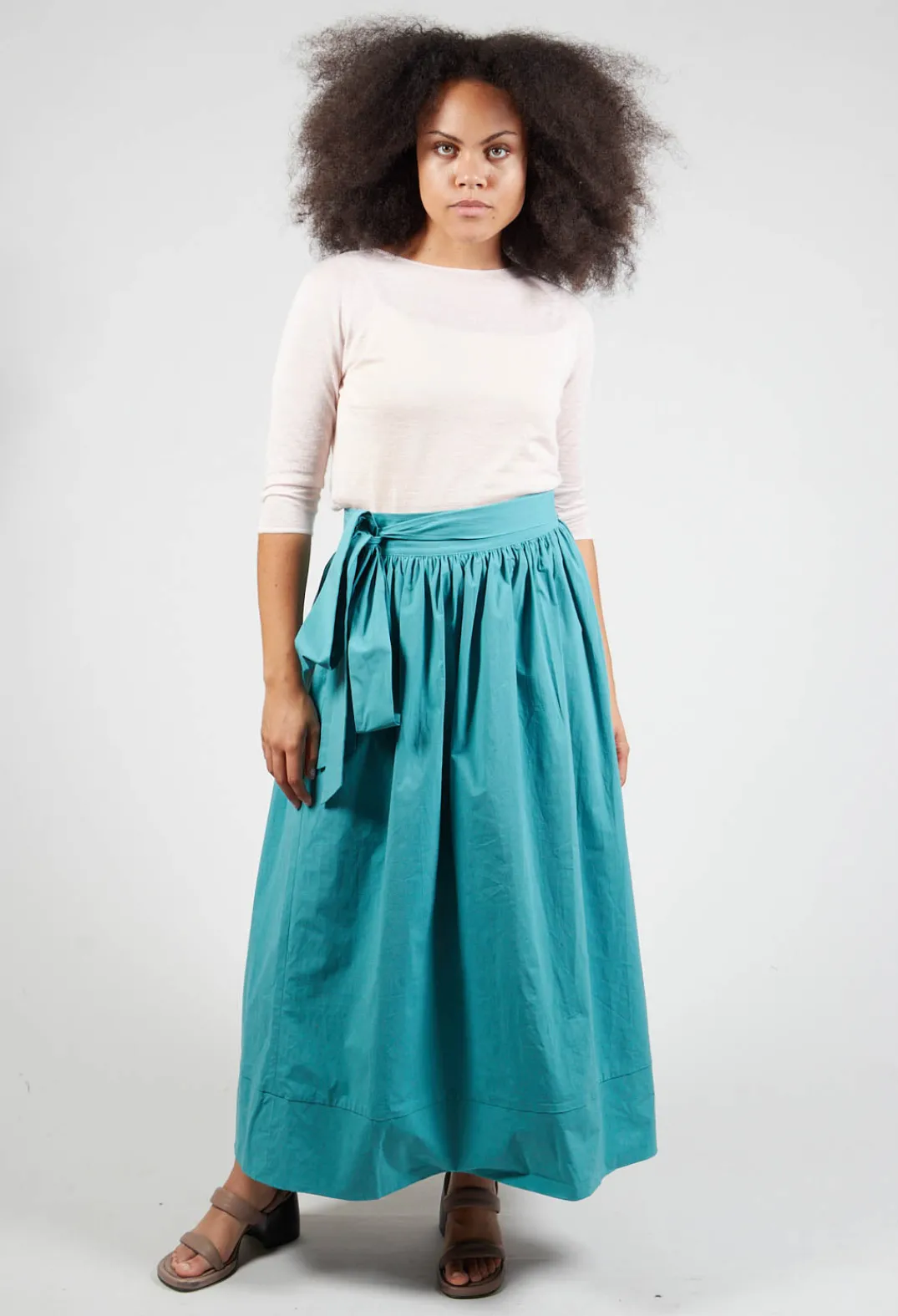 Apuntob Skirts^Sash Skirt in Turquoise
