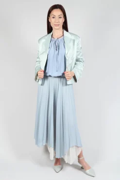 Malloni Jackets^Satin Jacket in Blue Baby
