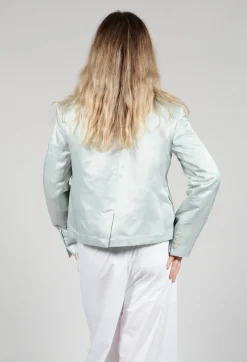 Malloni Jackets^Satin Jacket in Blue Baby