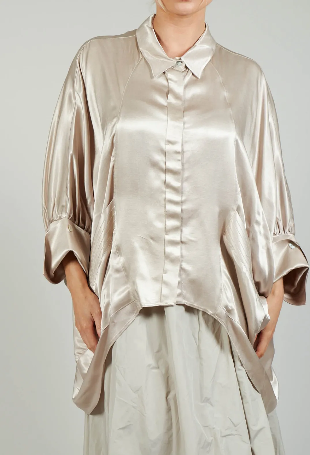 Bize Shirts & Blouses^Satin Shirt in Rose Gold
