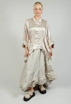 Bize Shirts & Blouses^Satin Shirt in Rose Gold