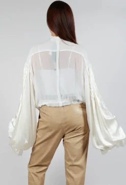 Umit Unal Shirts & Blouses^Satin Silk Blouse in Off White