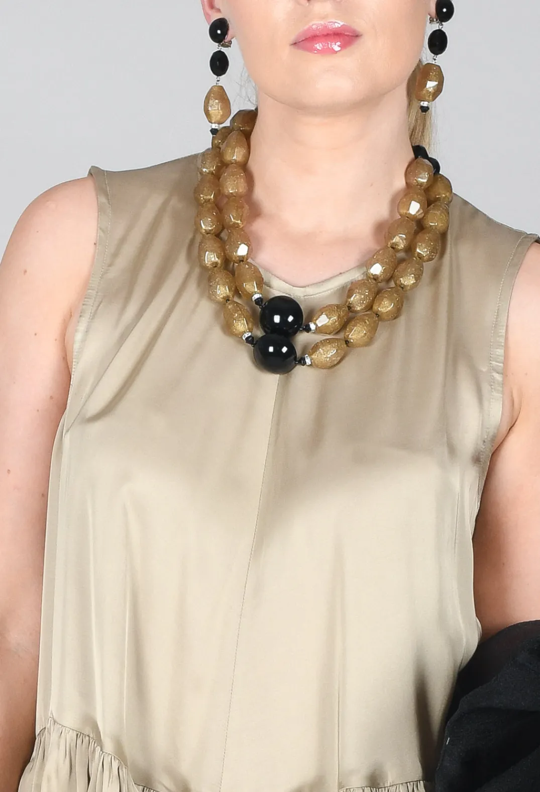 Les Filles d'Ailleurs Tops^Satin Vest Top in Gold