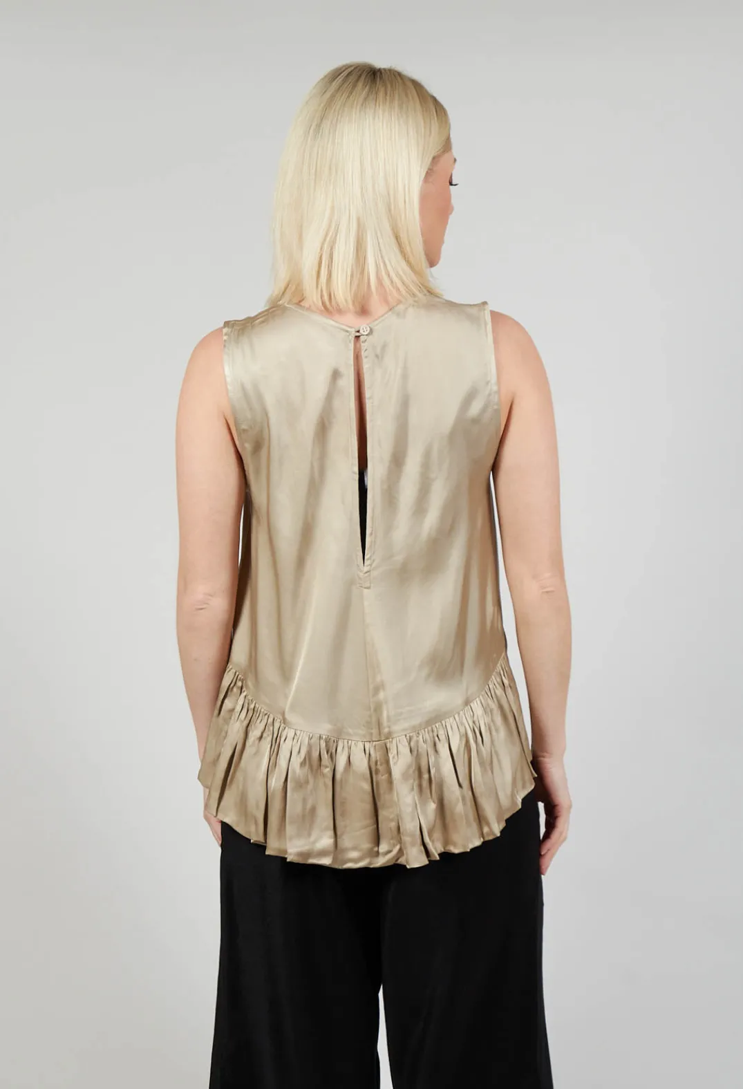 Les Filles d'Ailleurs Tops^Satin Vest Top in Gold