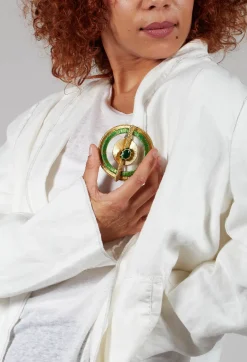 Boks u0026 Baum Necklaces^Saturne Brooch in Gold/Green