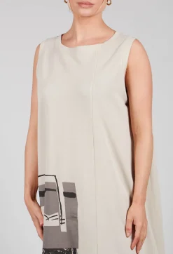 Moyuru Dresses^Scrible Detail Dress in Beige
