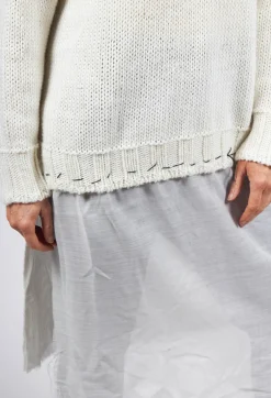 Un-namable Jumpers^Seamed Sweater with Gauze in Cream