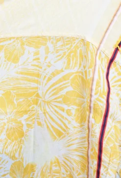 Rubicon Scarves^Semi Sheer Yellow Scarf with Floral Print Pannels