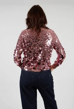 Sfizio Cardigans^Sequin Cardigan in Woodrose