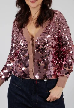 Sfizio Cardigans^Sequin Cardigan in Woodrose