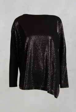 Xenia Design Co-ords & Suits^Sequin Top Shirt Utek in Black