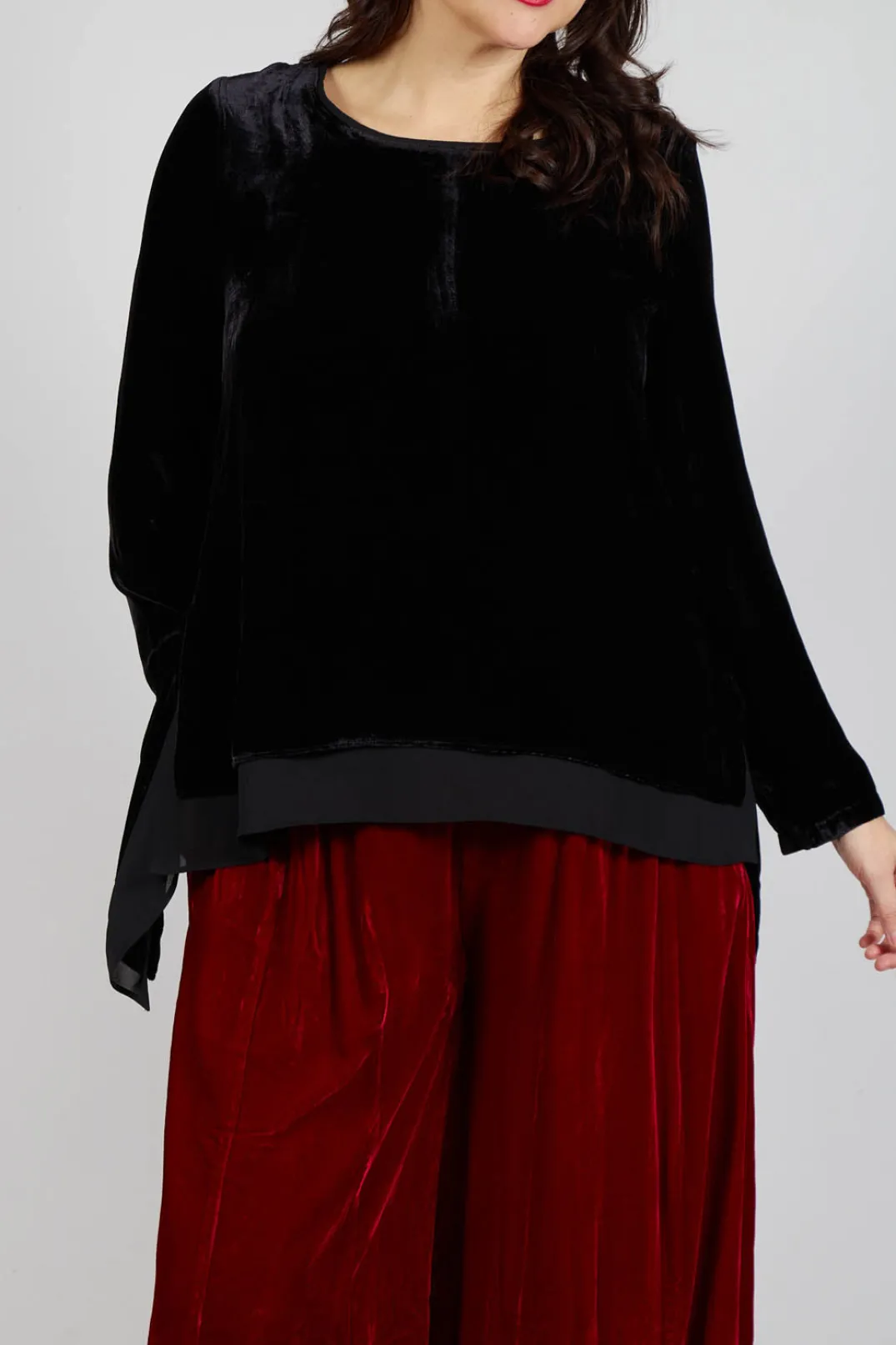 Bianco Levrin Tops^Sevda Top in Chiffon Black