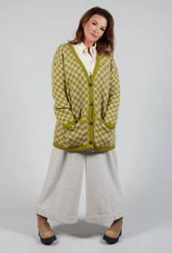 Fringe Knitwear|Cardigans^Sharon Cardigan in Green and Beige