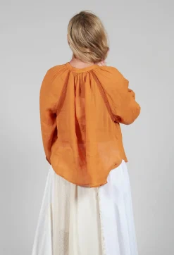 Sfizio Shirts & Blouses^Sheer Blouse in Orange Pepper
