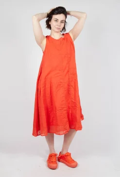 Rundholz Dip Dresses^Sheer Boat Neckline Dress in Mandarine Paper