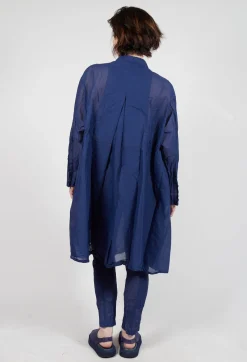 Rundholz Dip Dresses^Sheer Crinkled Shirt Dress in Ocean Paper