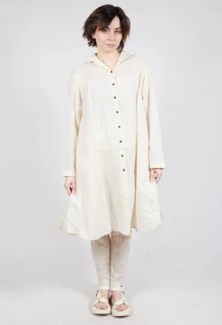 Rundholz Dip Dresses^Sheer Crinkled Shirt Dress in Greige Paper