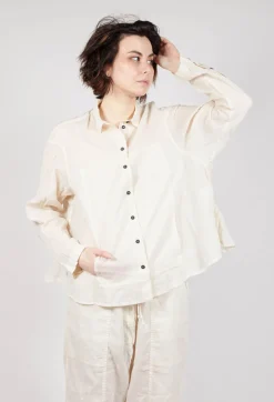 Rundholz Dip Shirts & Blouses^Sheer Crinkled Shirt in Greige Paper