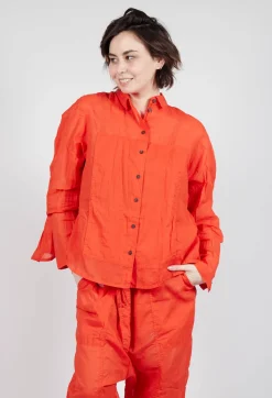 Rundholz Dip Shirts & Blouses^Sheer Crinkled Shirt in Mandarine Paper