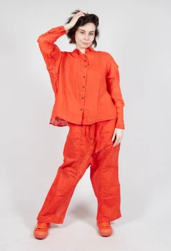 Rundholz Dip Shirts & Blouses^Sheer Crinkled Shirt in Mandarine Paper
