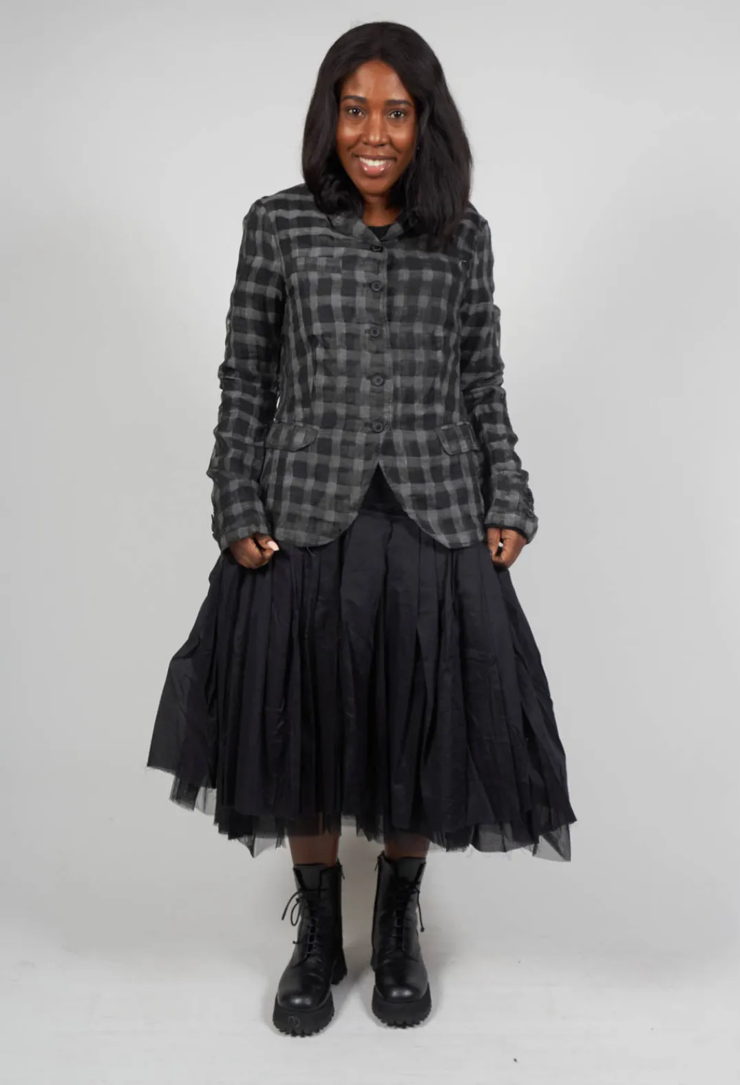 Rundholz Mainline Jackets^Sheer Fitted Jacket in Black Check
